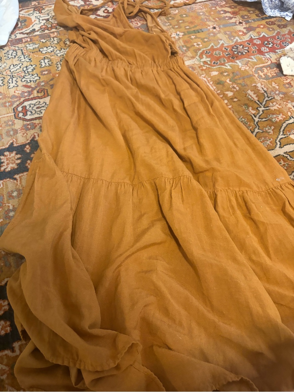 Sincerely Jules Sleeveless Brown Midi Dress with Elastic Waist - Picture 10 of 10